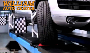 Direção perfeita para o seu carro! Balanceamento nas 04 rodas e geometria, rodízio de pneus com check up de suspensão escapamento e freios no William Auto Center