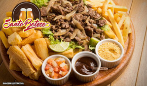 Tábua das nações para 2 pessoas com opção de mais 3 cervejas na Choperia Santo Boteco no Nações Shopping, válido para segunda ou terça com estacionamento gratuito