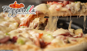 Tradição no sabor e no preço! Rodízio de pizzas salgadas e doces com buffet de massas, risotos, acompanhamentos e uma variedade de saladas na Pizzarella