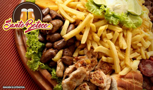 Vale a pena conferir! Tábua do Santo para 2 pessoas na Choperia Santo Boteco no Nações Shopping, válido de domingo a quinta com estacionamento gratuito*