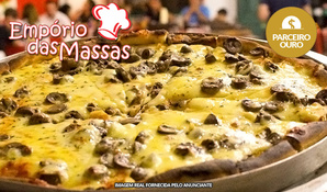 Rodízio de pizzas com um delicioso buffet de massas, risotos, carnes e saladas com sequência de nhoque aos quatro queijos servido dentro do queijo e panquecas de chocolate no Empório das Massas