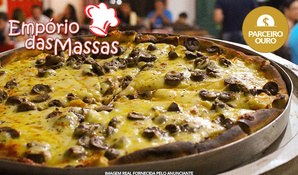 Rodízio de pizzas com um delicioso buffet de massas, risotos, carnes e saladas com sequência de nhoque aos quatro queijos servido dentro do queijo e panquecas de chocolate no Empório das Massas, exclusivo para sábado - 23 de Setembro