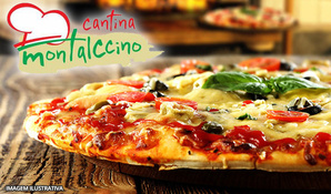 Irresistível! Delicioso rodízio de pizzas salgadas e doces, buffet livre de massas, saladas e sobremesas na Cantina Montalccino em Içara, válido de segunda a quinta