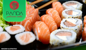 Combinado de sushi com 20 peças e 3 sashimis no Panda Oriental no Nações Shopping, válido de segunda a sexta, para consumo no local