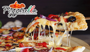 Tradição no sabor e no preço! Rodízio de pizzas salgadas e doces com buffet de massas, risotos, acompanhamentos e uma variedade de saladas na Pizzarella