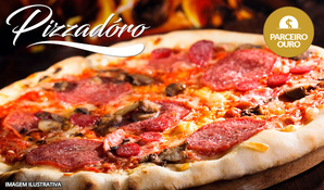 Desde 1996! Rodízio de pizzas forno à lenha, buffet livre de lasanhas, massas, saladas e acompanhamentos na Pizzaria Pizzadoro, em anexo ao Criciúma Shopping com playground