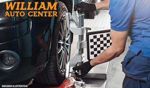 Direção perfeita para o seu carro! Balanceamento nas 04 rodas e geometria, rodízio de pneus com check up de suspensão escapamento e freios no William Auto Center
