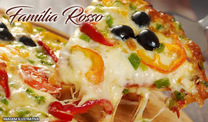 Rodízio de pizzas, buffet Livre com massas, risotos, carnes, acompanhamentos, frios, saladas e sobremesas na Pizzaria Família Rosso, válido de terça a sexta